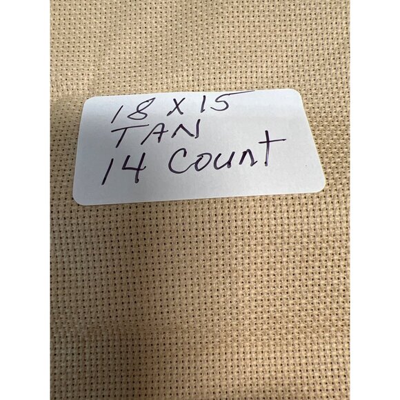 Tan 14 Count Aida Cloth Fabric 18" X 15" Pre-Cut Cross Stitch Needlework Materia - Picture 2 of 2